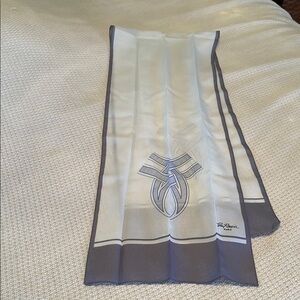 Pierre Balmain Sheer Gray and White Scarf